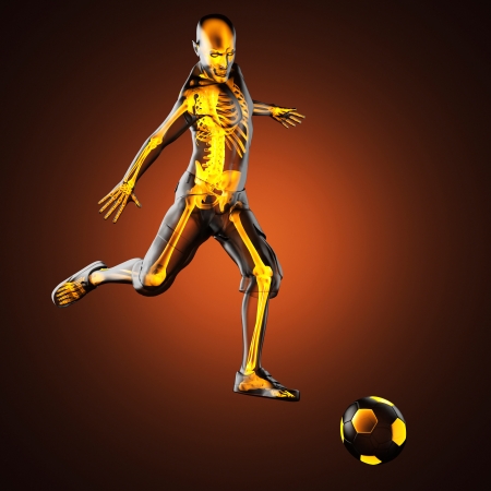 soccer game player made in 3Dの写真素材
