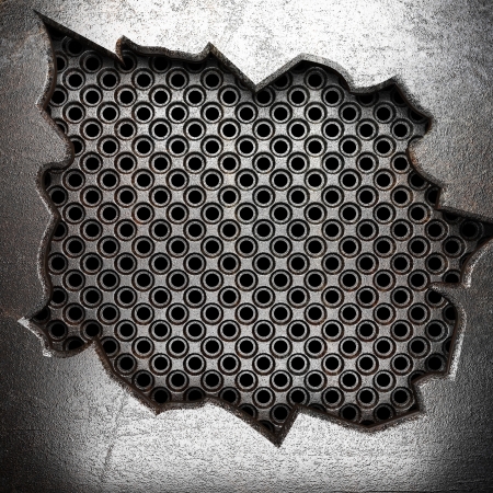metal on wall made in 3Dの写真素材