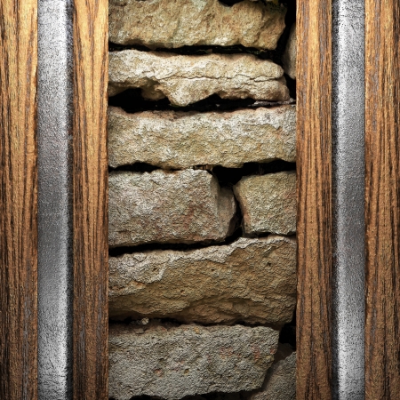 wood on wall made in 3Dの写真素材