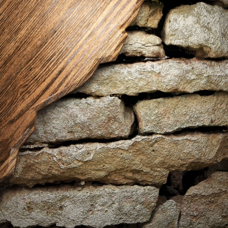 wood on wall made in 3Dの写真素材