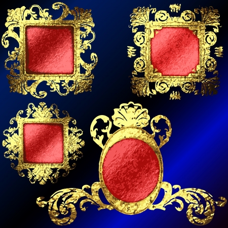 golden frames setのイラスト素材