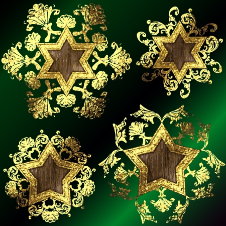 vector golden frames setのイラスト素材