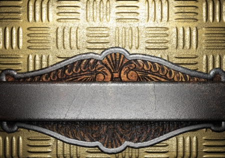 metal on gold made in 3Dの写真素材