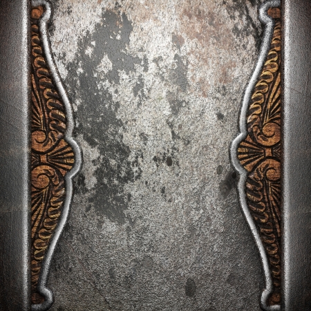 metal on wall made in 3Dの写真素材