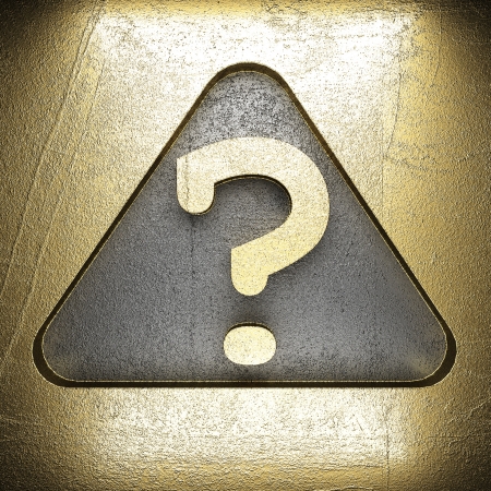 golden sign on steel wallの写真素材