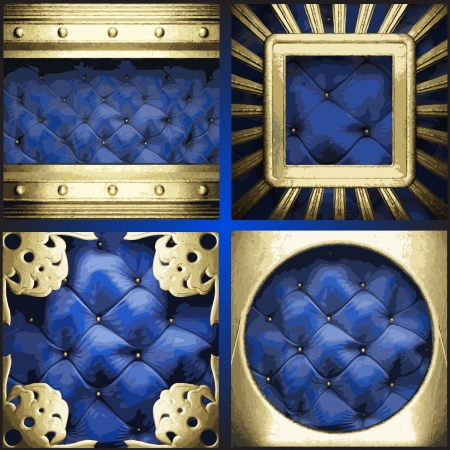 Vector red wood and fabric background setのイラスト素材