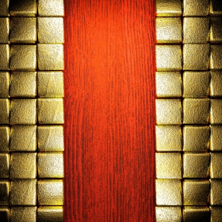 red wood and gold backgroundの写真素材