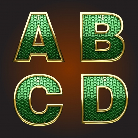 Vector golden figure with greenのイラスト素材