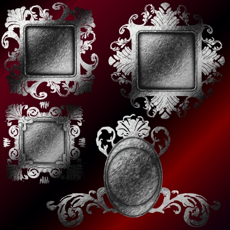 vector silver frames setのイラスト素材