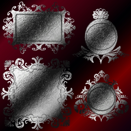 vector silver frames setのイラスト素材