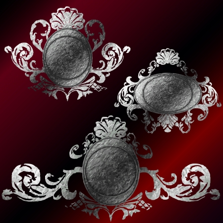 vector silver frames setのイラスト素材