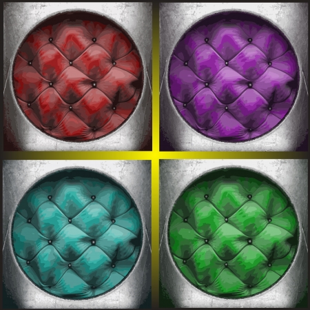 vector Silver element on fabric backgroundのイラスト素材