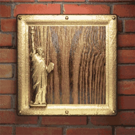 gold on brick backgroundのイラスト素材