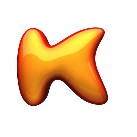 isolated yellow plastic figureの写真素材