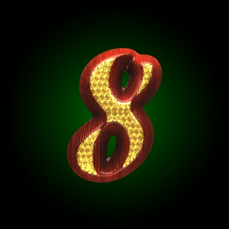 vector golden figure with red woodのイラスト素材