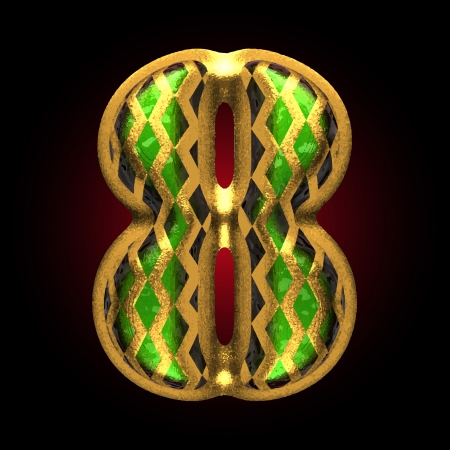 vector golden and green letterのイラスト素材