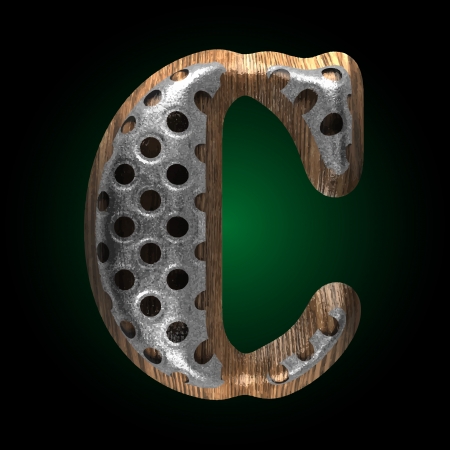 vector metal and wood figureのイラスト素材