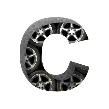 Vector metal and wheels cutted figure のイラスト素材