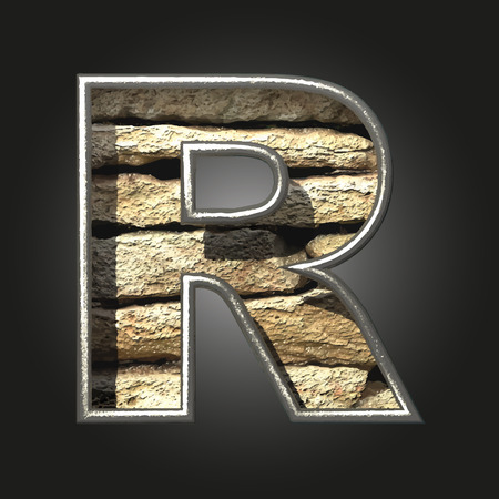 vector old stone letterのイラスト素材