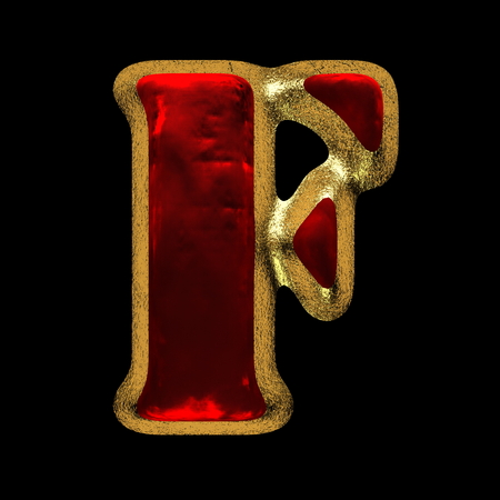 red velvet letter with gold on black backgroundの写真素材