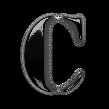 metal and black gloss letterの写真素材