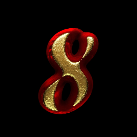 red velvet letter with gold on black backgroundの写真素材