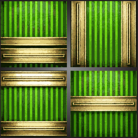 Vector green background with goldのイラスト素材