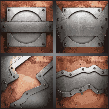 Vector metal background setのイラスト素材