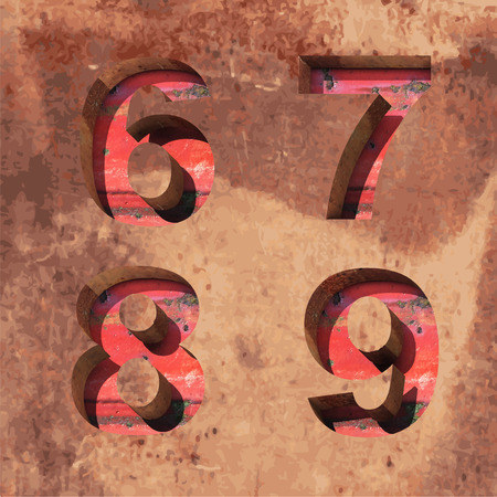 Vector rusted metal alphabet letters setのイラスト素材