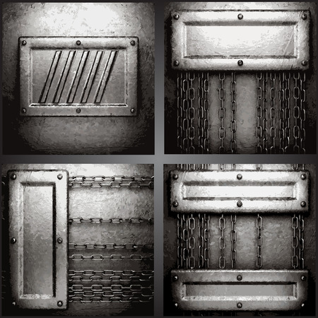 Vector metal background setのイラスト素材