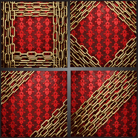 vector red background with goldのイラスト素材