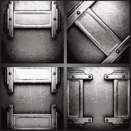 Vector metal background setのイラスト素材