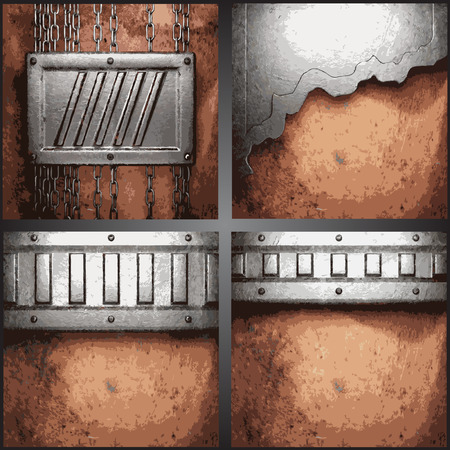 Vector metal background setのイラスト素材