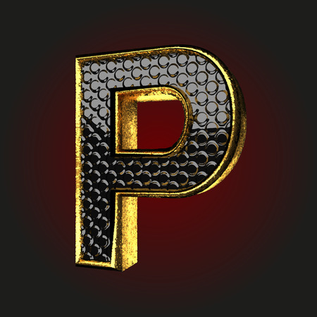 p black letter with goldのイラスト素材