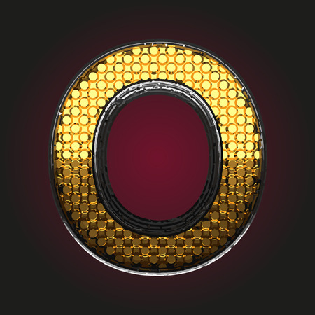 o golden and silver letterのイラスト素材