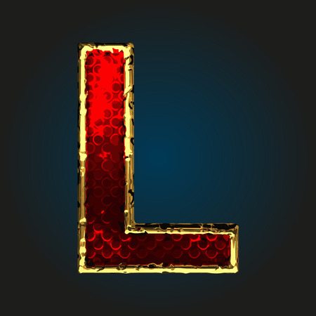 l red letter with goldのイラスト素材