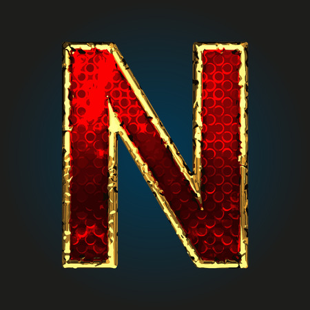 n red letter with goldのイラスト素材