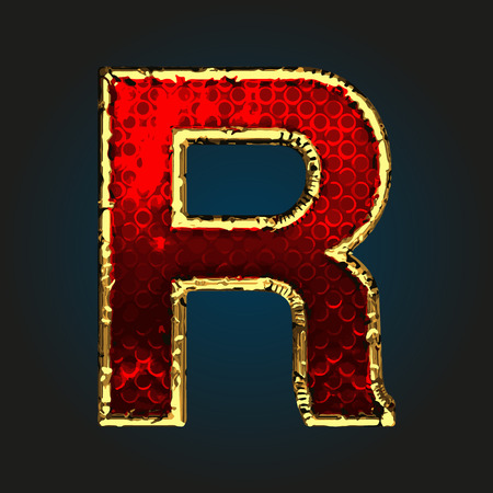 r red letter with goldのイラスト素材