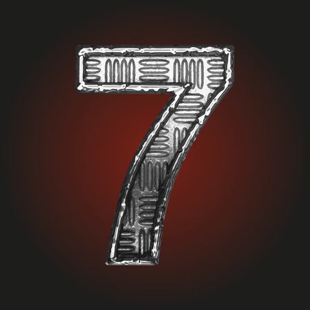 7 vector metal letterのイラスト素材