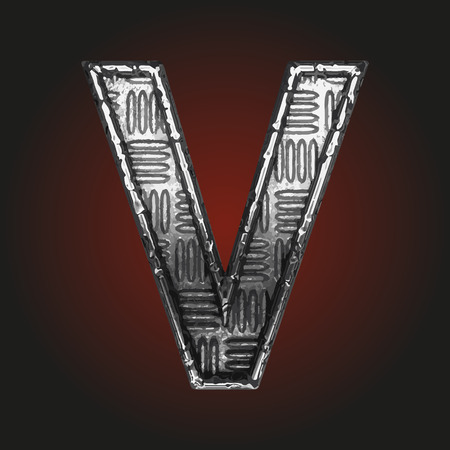 v vector metal letterのイラスト素材