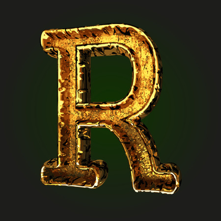 r vector golden letterのイラスト素材