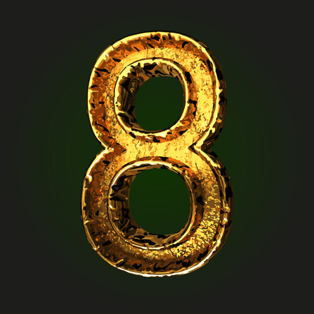8 vector golden letterのイラスト素材