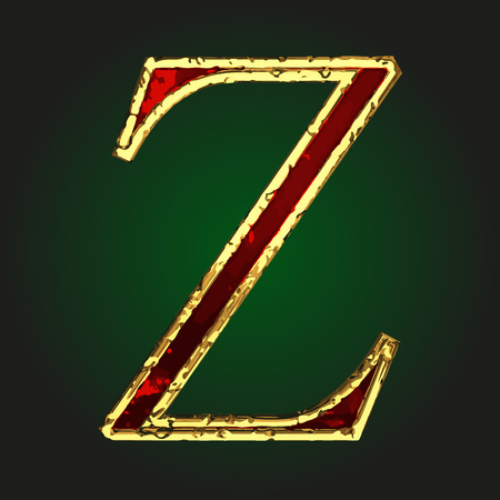 z vector red letter with goldのイラスト素材