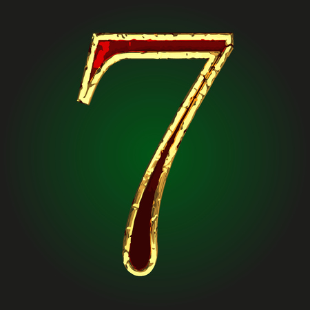 7 vector red letter with goldのイラスト素材