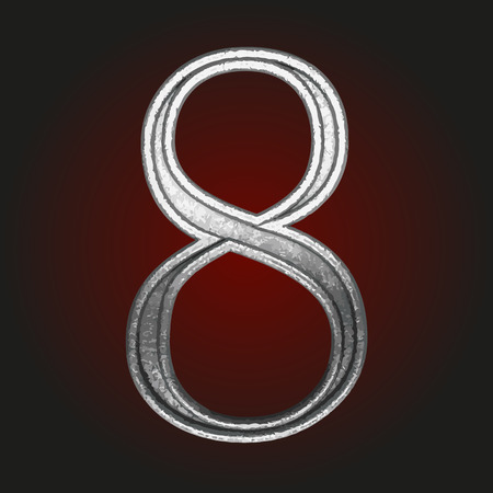 8 vector silver letterのイラスト素材