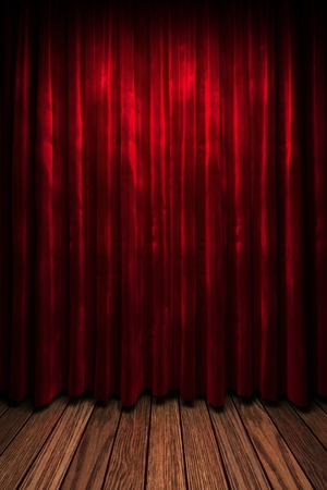 red curtain stageの写真素材