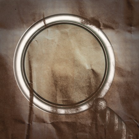 Magnifying Glass painted on paperの写真素材