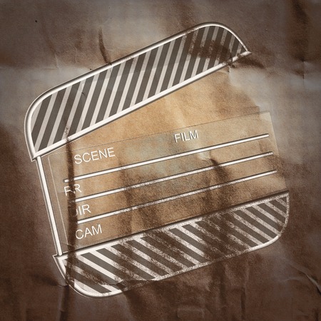 cinema clap painted on paperの写真素材