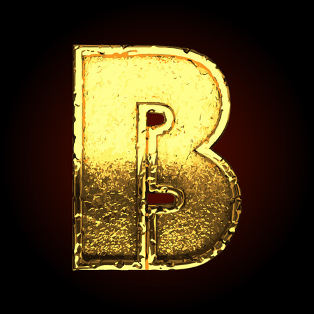 b vector golden letterのイラスト素材