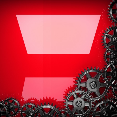 red metal background with cogwheel gears